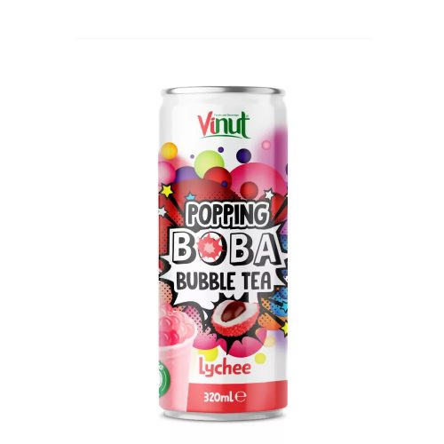POPPING BOBA BUBBLE TEA-LYCHE - Caj i ftohtë me lyche 320ml