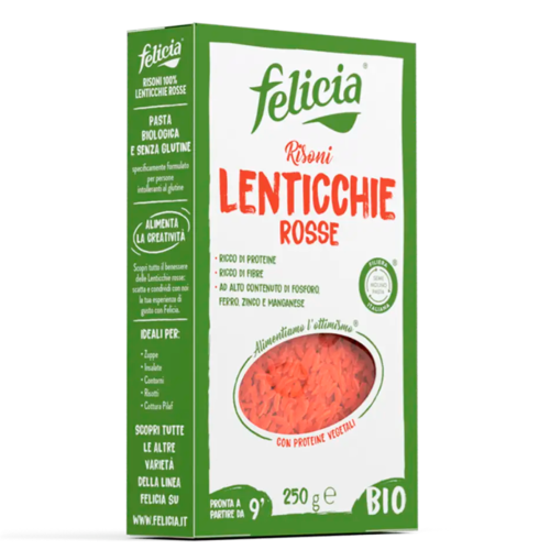 Pasta Felicia Risoni Thjerrëza të Kuqe Bio 250g